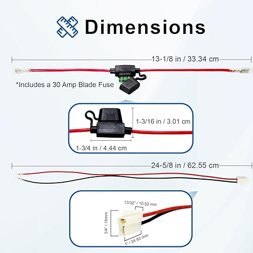 Miniatura 9 de AlveyTech Paquete de baterías de 24 voltios para Pulse ATV Quad Ride-On modelo 166101 (solo versión negra y roja) (9 Ah, con arnés)  Juego de 2