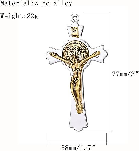 Miniatura 2 de 4pcs Religión Aleación San San San Benito Crucifijo Cruz INRI Colgantes Para DIY Collar