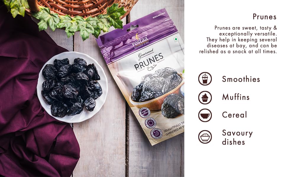 Image of rostaa Cash and Carry Prunes (1 Kg) -Pack of 2