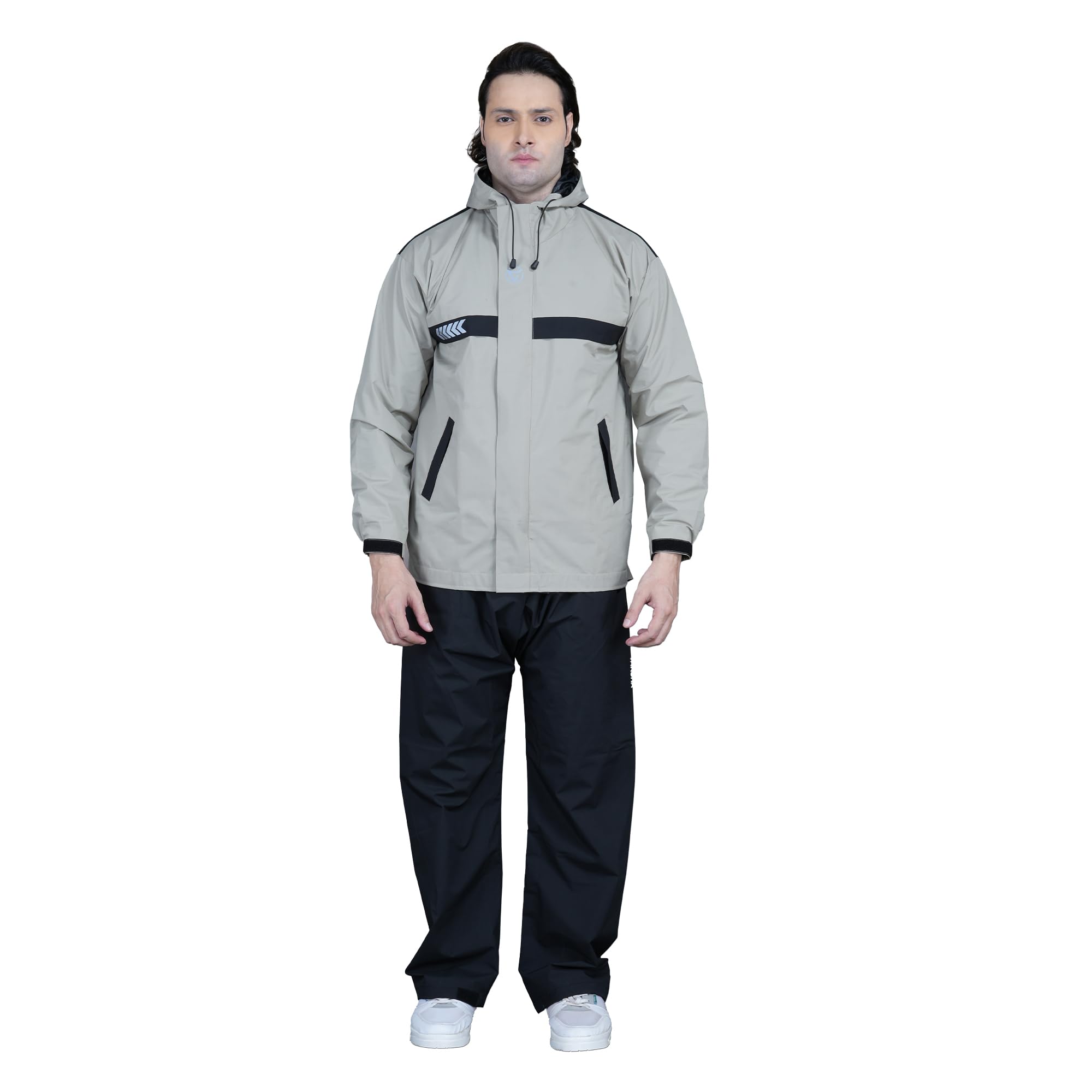 varsha rain wear VARSHA - Premium Reversible Waterproof Men's Raincoat, High-Performance Raincoat for Men with High Neck, Adjustable Hood & Secure Utility Pockets.(1240)-picture-27