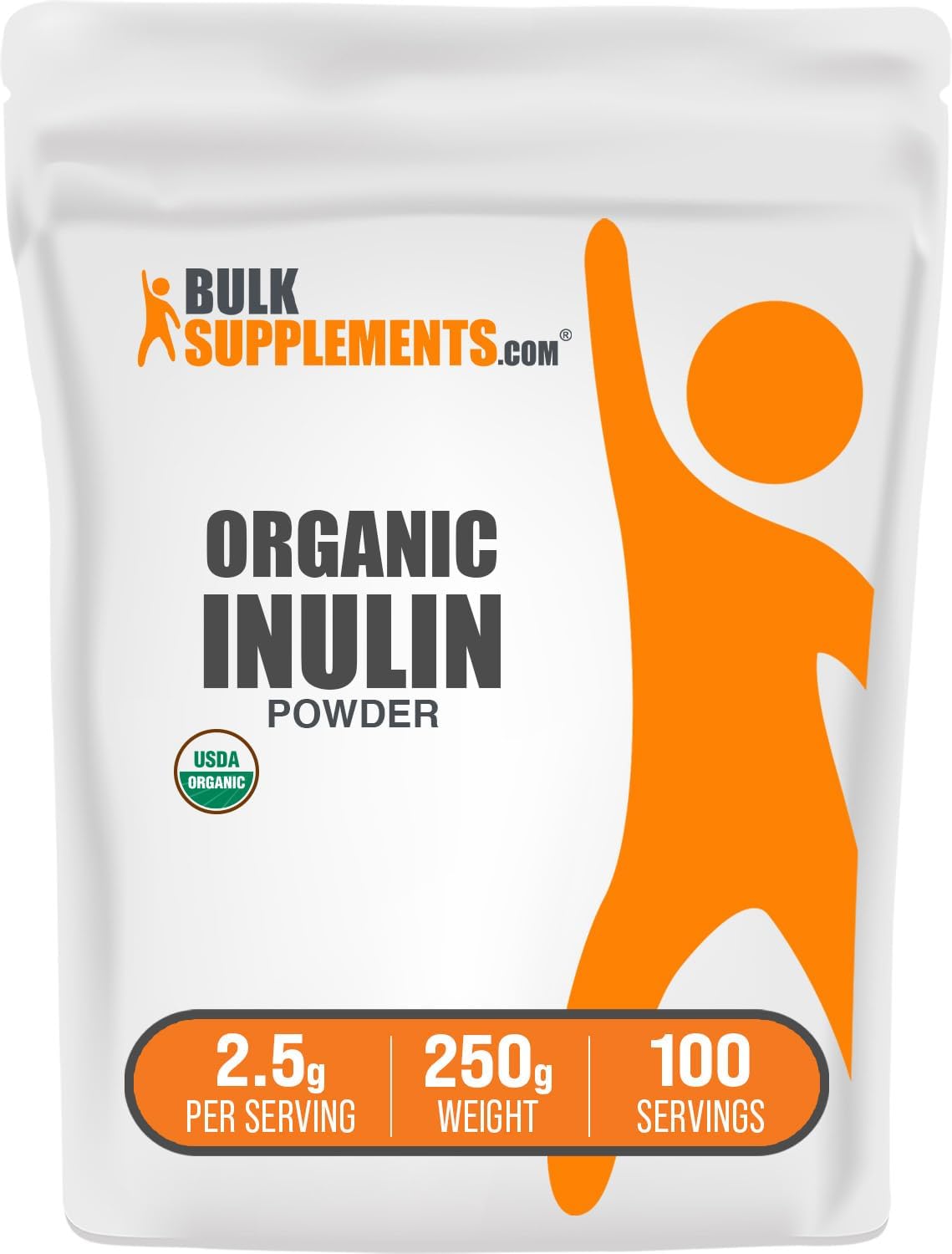 BulkSupplements.com Organic Inulin Powder - Inulin Supplement, Soluble Fiber Powder - Vegan & Gluten Free, Inulin Fiber - 2.5g per Serving, 5kg (11 lbs) (Pack of 5)