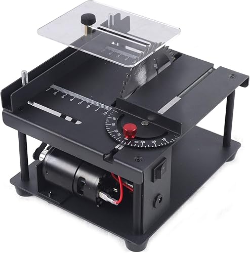 Mini sierra de mesa, sierra de mesa de pasatiempo de 110-240 V para carpintería, corte de ángulo de 0 a 90, sierra portátil de bricolaje, máquina de
