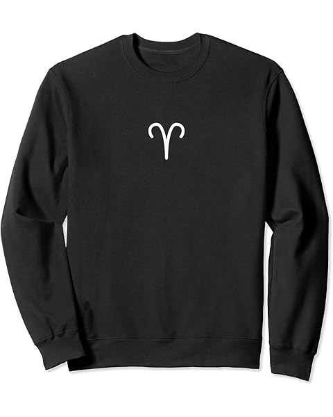 Aries zodiac minimalism simple white cute modern black Sweatshirt