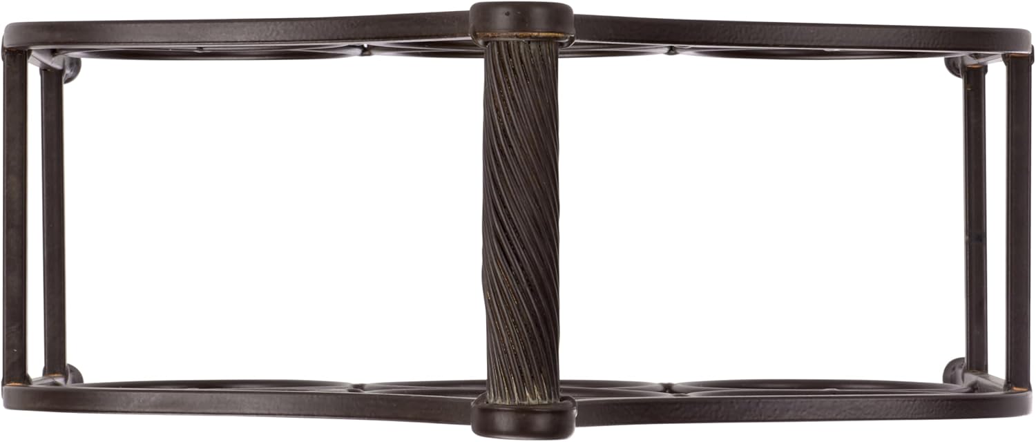 SAFAVIEH Outdoor Patio Furniture Collection - Floyd Brown Iron 6-Bottle Wine Holder, Rustic Indoor/Outdoor Entertaining Rack (PAT5042B)
