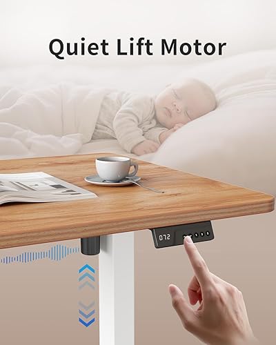 Miniatura 121 de FEZIBO - Escritorio eléctrico ajustable para trabajar sentado o de pie, 40 x 24 pulgadas, para oficina en casa, escritorio ergonómico para Negro