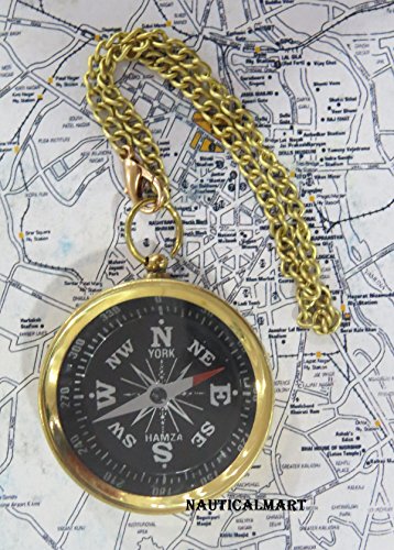 Brújula de bolsillo NauticalMart de latón macizo y diseño liso miniatura 4