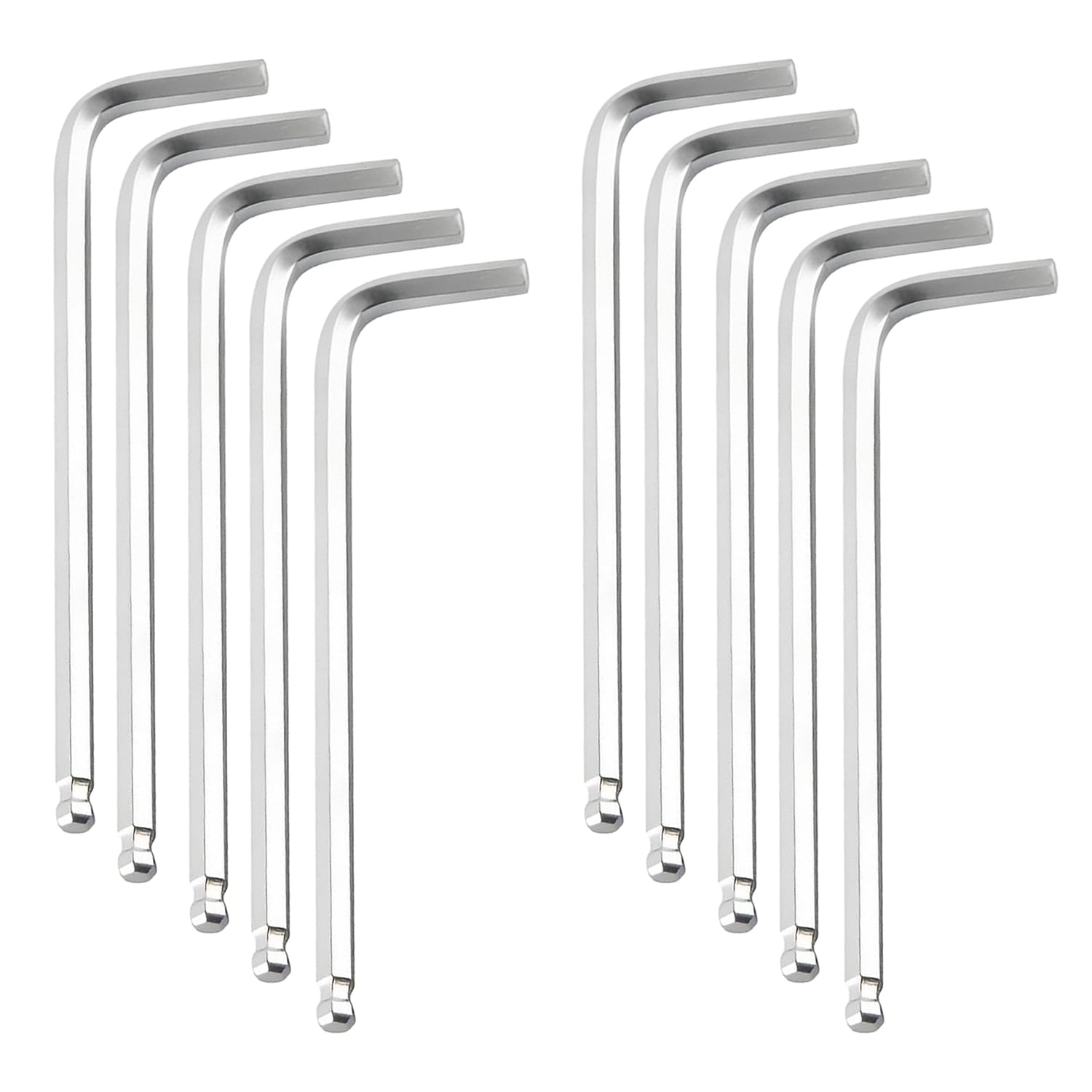 Qrity 10 Pezzi Chiave Esagonale con Estremità a Sfera da 3 mm, Chiave a Brugola a Braccio Lungo, Strumento di Riparazione per Riparazioni Domestiche