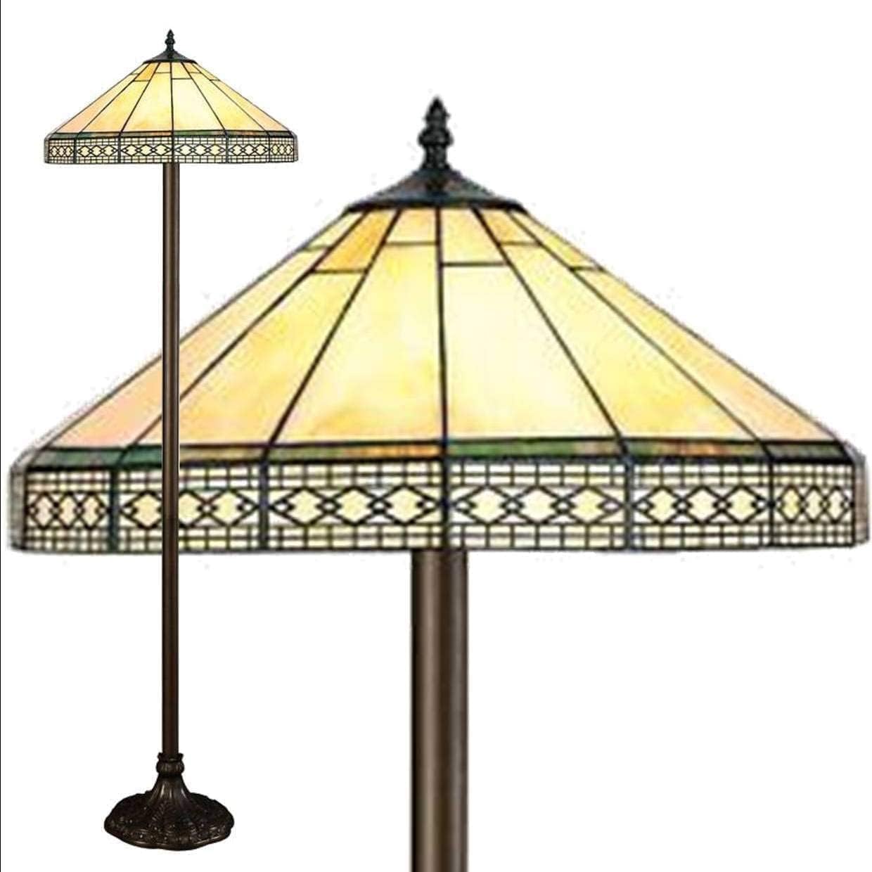 BELOFAY Tiffany Floor Lamps, Stained Glass Handmade Tiffany Lights Floor Lamps for Bedrooms, Living Room and Lounge (16-Inches, Mission Tiffany Floor Lamp)