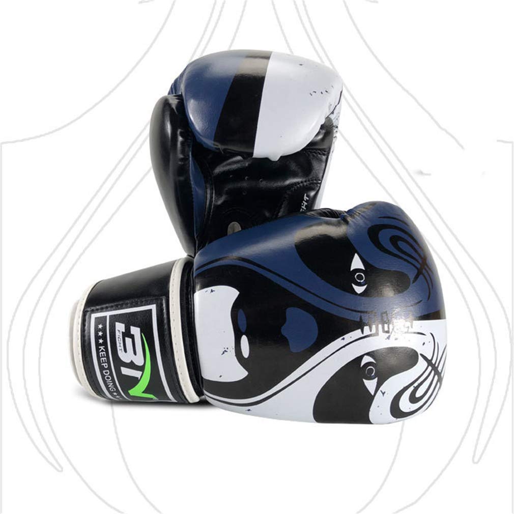 Guanti D'allenamento Da Boxe, in Pelle Sintetica Per Uomini E Donne Guantoni Da Boxe, Può Essere Utilizzato Come Sparring Guanto O Guanti Bag E Di Addestramento Di MMA (10 Once 12 Once),Blu,10oz