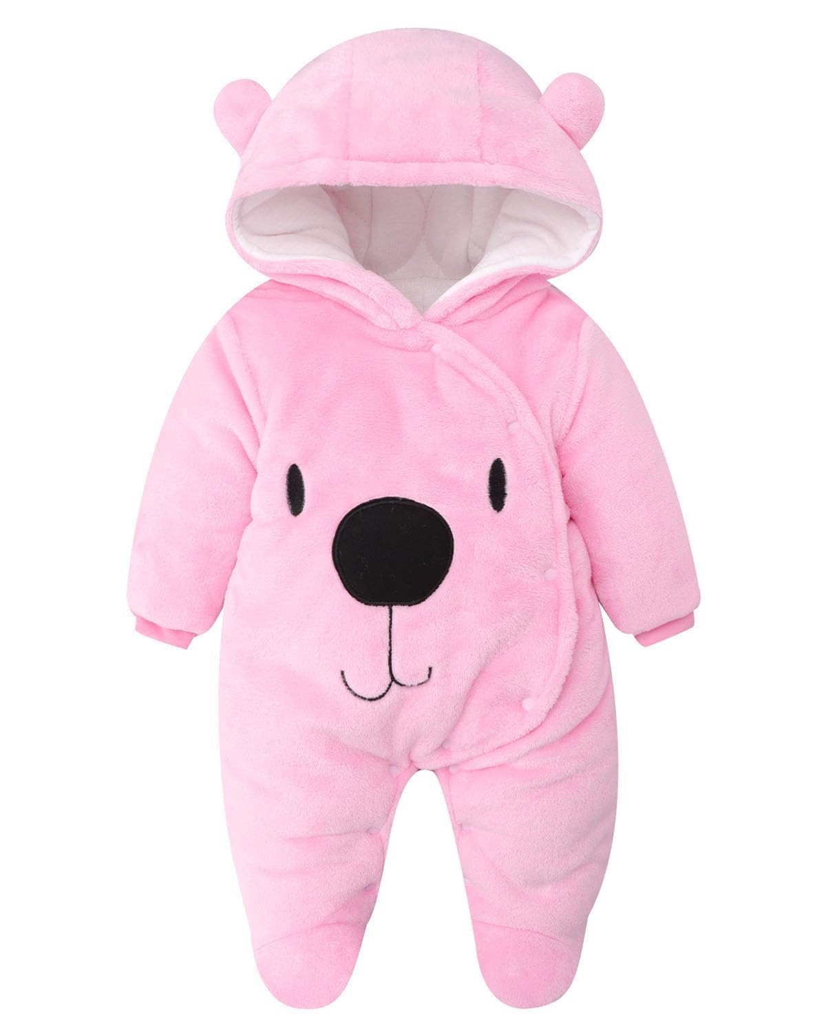 JiAmy Bambino Tute da Neve Inverno Pagliaccetto con Cappuccio Tutina in Pile Abiti a Maniche Lunghe 0-12 Mesi