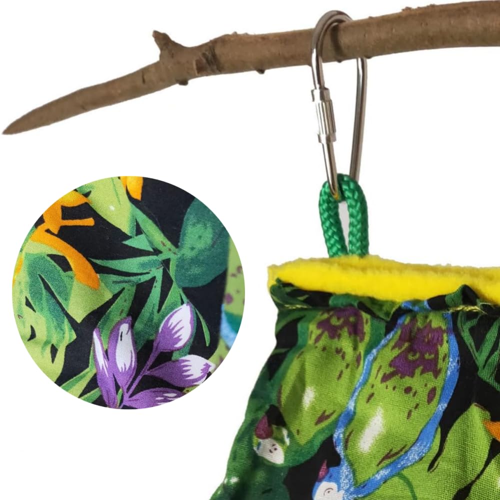 Kovcfon Parrot Hanging Cage Small Pet Warm Hanging Bed for Parakeets Myna Pigeon Tropical Rain Forest (Multicolour, L) - Image 4