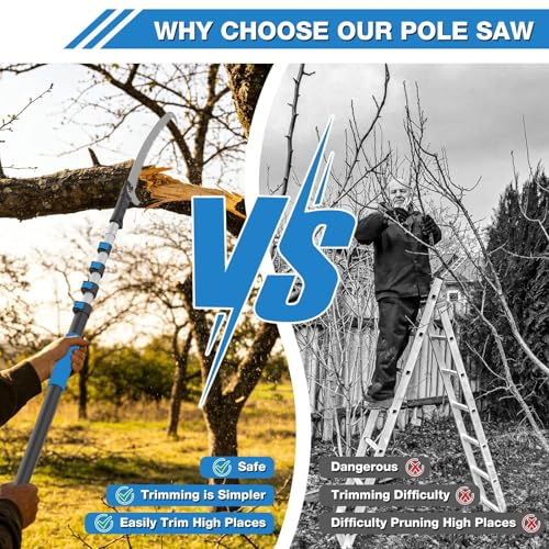 Manual Pole Saw, 26FT Telescoping Extension
