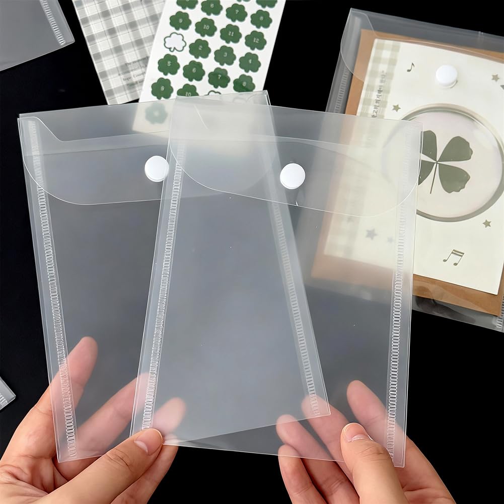 10 sobre de Plástico Vertical con Cierre A Presión, Reutilizable, para Guardar Sellos, Pequeño, Impermeable, Transparente, Organizador de Pegatinas, Recibos, Carpetas para Guardar Fotos, 4x6