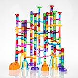 Fat Brain Toys Marble Run Clear Set - 200pc - Marble Run 200 Piece Set Building & Construction for Ages 3 to 9