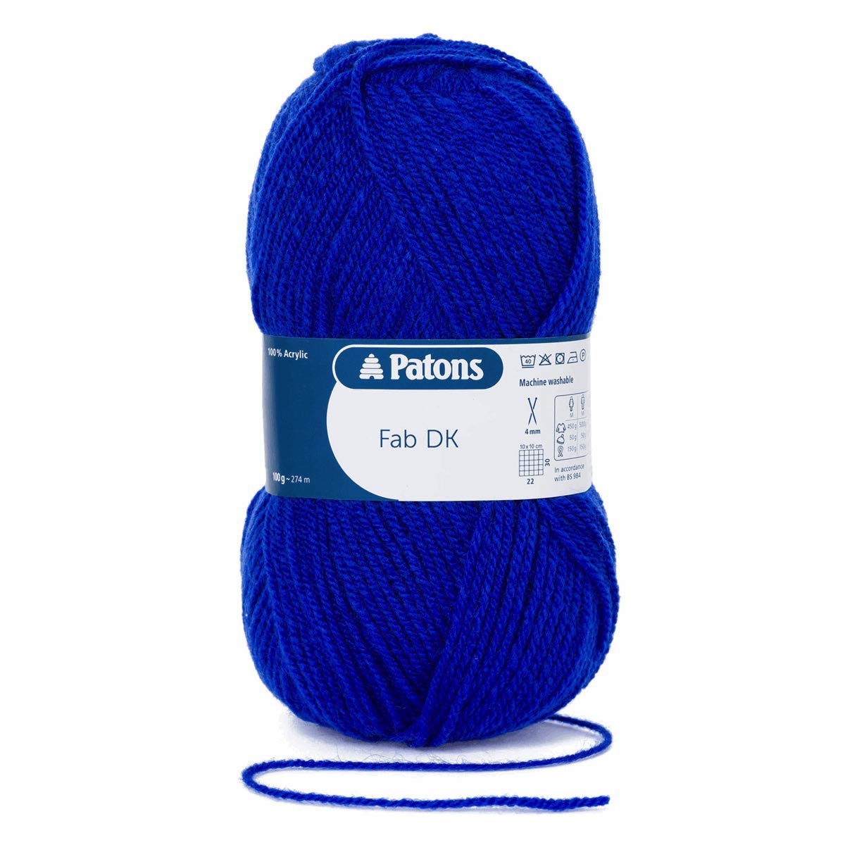 Patons Fab DK Knitting and Crochet Double Knitting Wool - 100% Acrylic Machine Washable & Tumble Dry Yarn - Colour 2321 - Blue - 5 x 100g Balls โ image 1