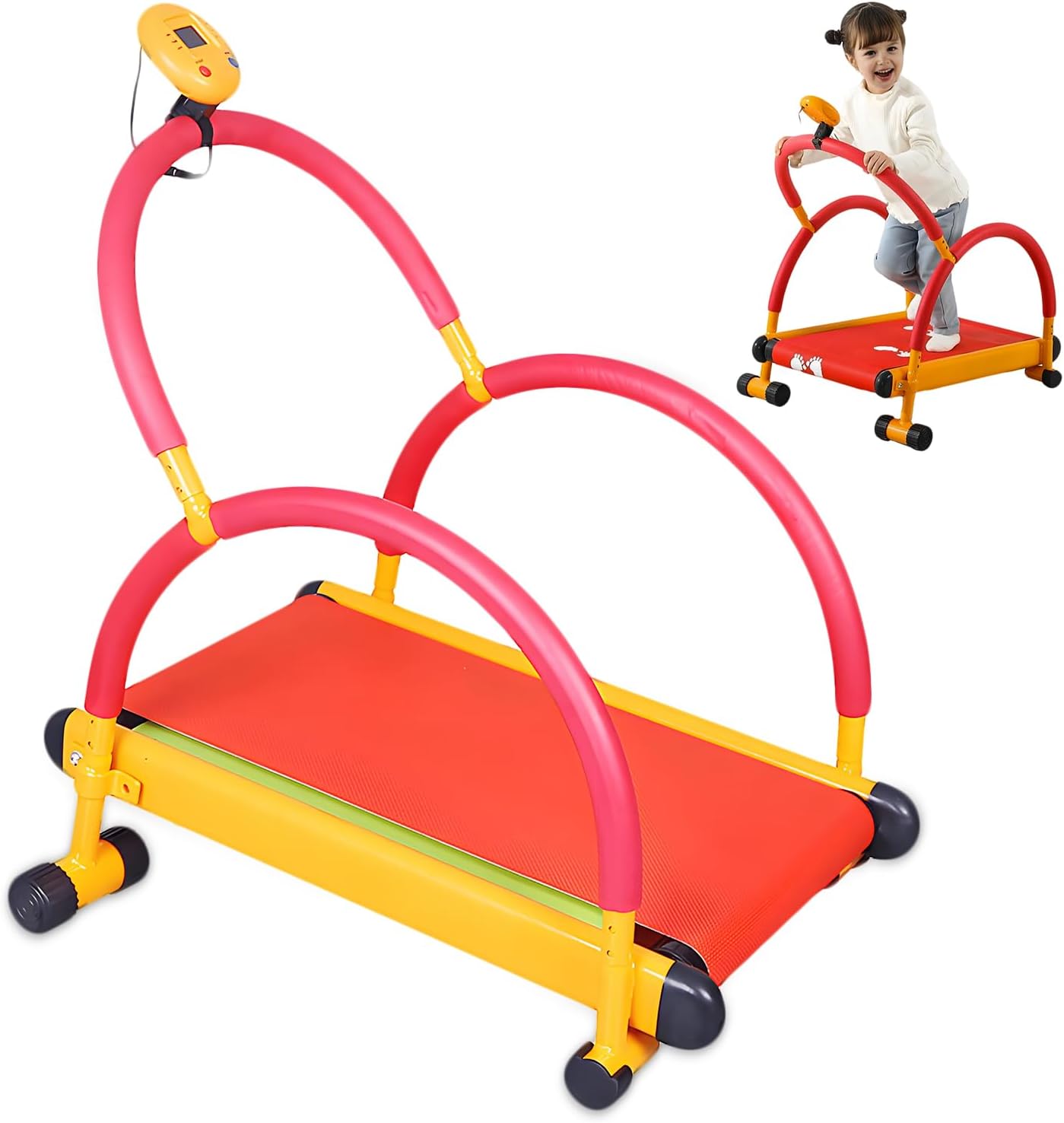 Caminadora Manual para Niños con Pantalla LED y Barra, Color Único