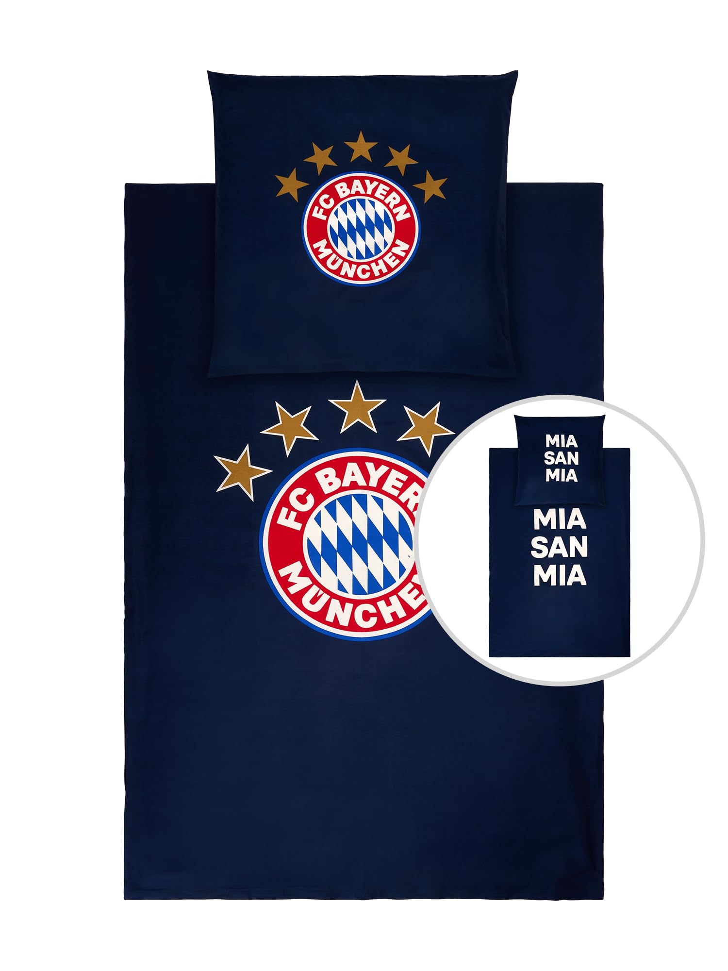 FC Bayern München Bettwäsche Glow in The Dark I 135x200 I Navy I Fußball