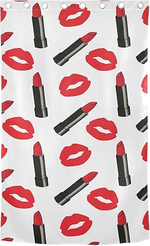 Miniatura 2 de Cortinas negras con beso rojo y lápiz labial, 84 pulgadas, cubierta de ventana negra para dormitorio, sala de estar, persianas opacas para armario,