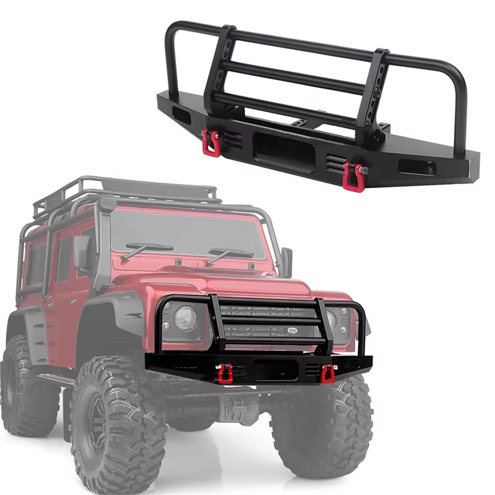 Paraurti RC per Traxxas per TRX4 per Defender per Axial per SCX10 II 90046 per Redcat Paraurti Anteriore Regolabile Metallo per Auto RC Crawler 1/10