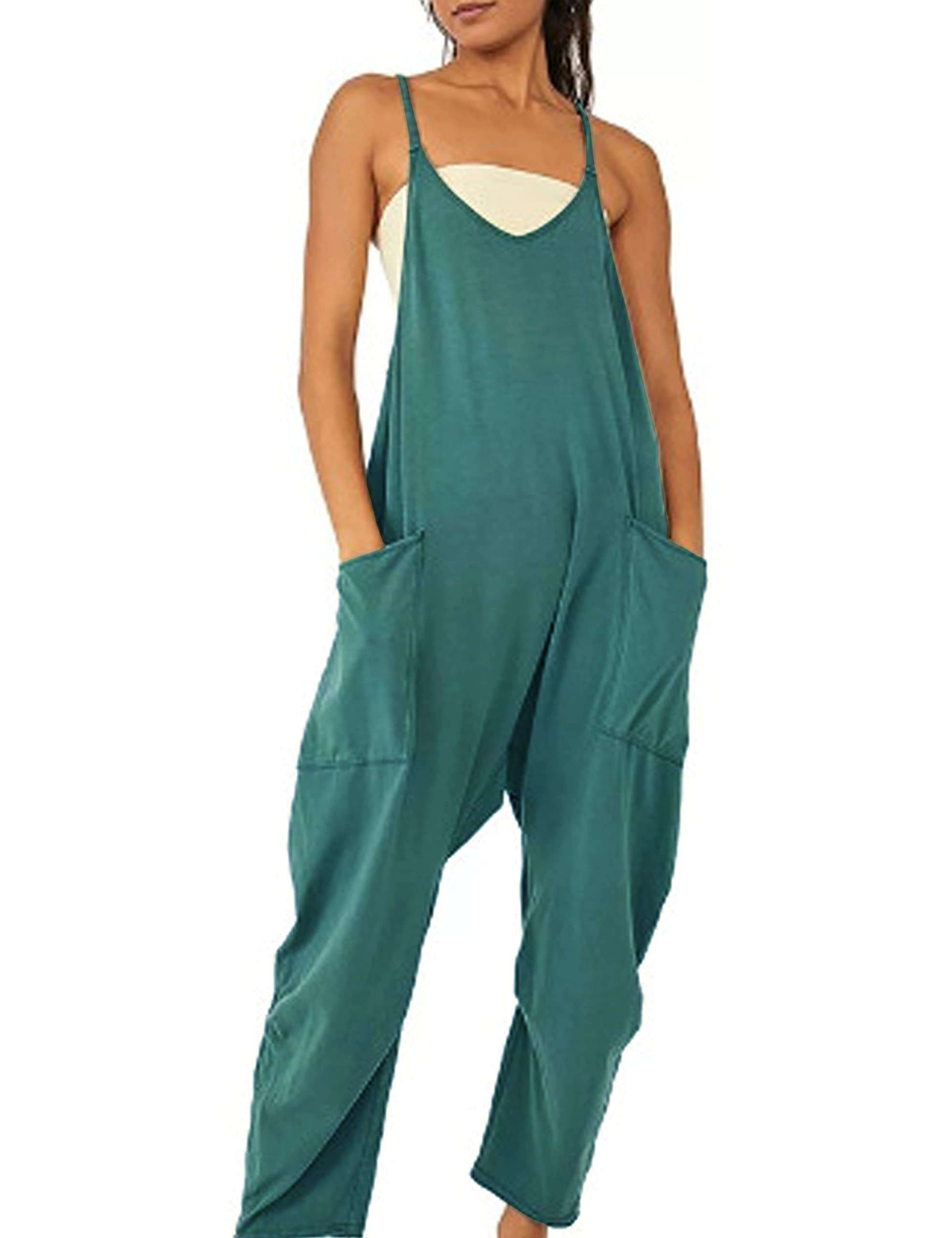 Casual Fashion Womens Plus Size Overall Adjustable Suspenders Baggy Wide Leg Rompers Jumpsuit