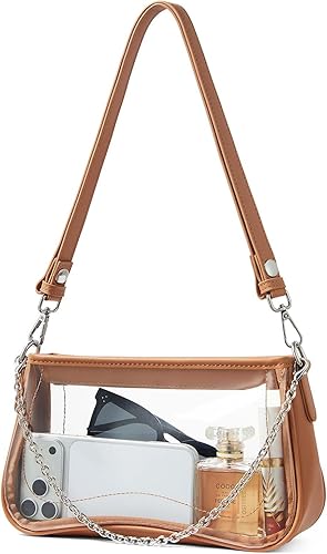 Bolsa transparente para eventos de estadio, bolsa de hombro, pequeña bolsa transparente con correa ajustable para mujer para conciertos de estadio