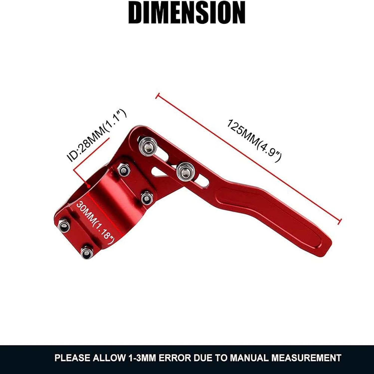 Turn Signal Lever Extender - Car Styling Adjustment Steering Wheel Rod Extension Position Kit - Aluminium (Red)