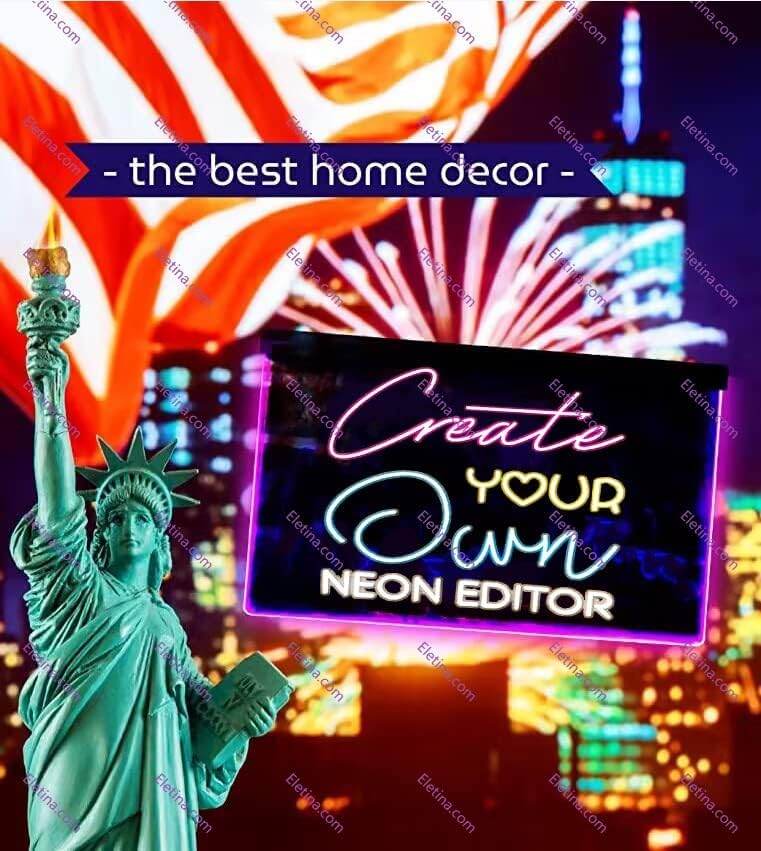 Image of Bar Neon Light Sign New York City Skyline Silhouette Dual Color Led Lamp Neon Like Signs For Wall Decor 12 * 16 in