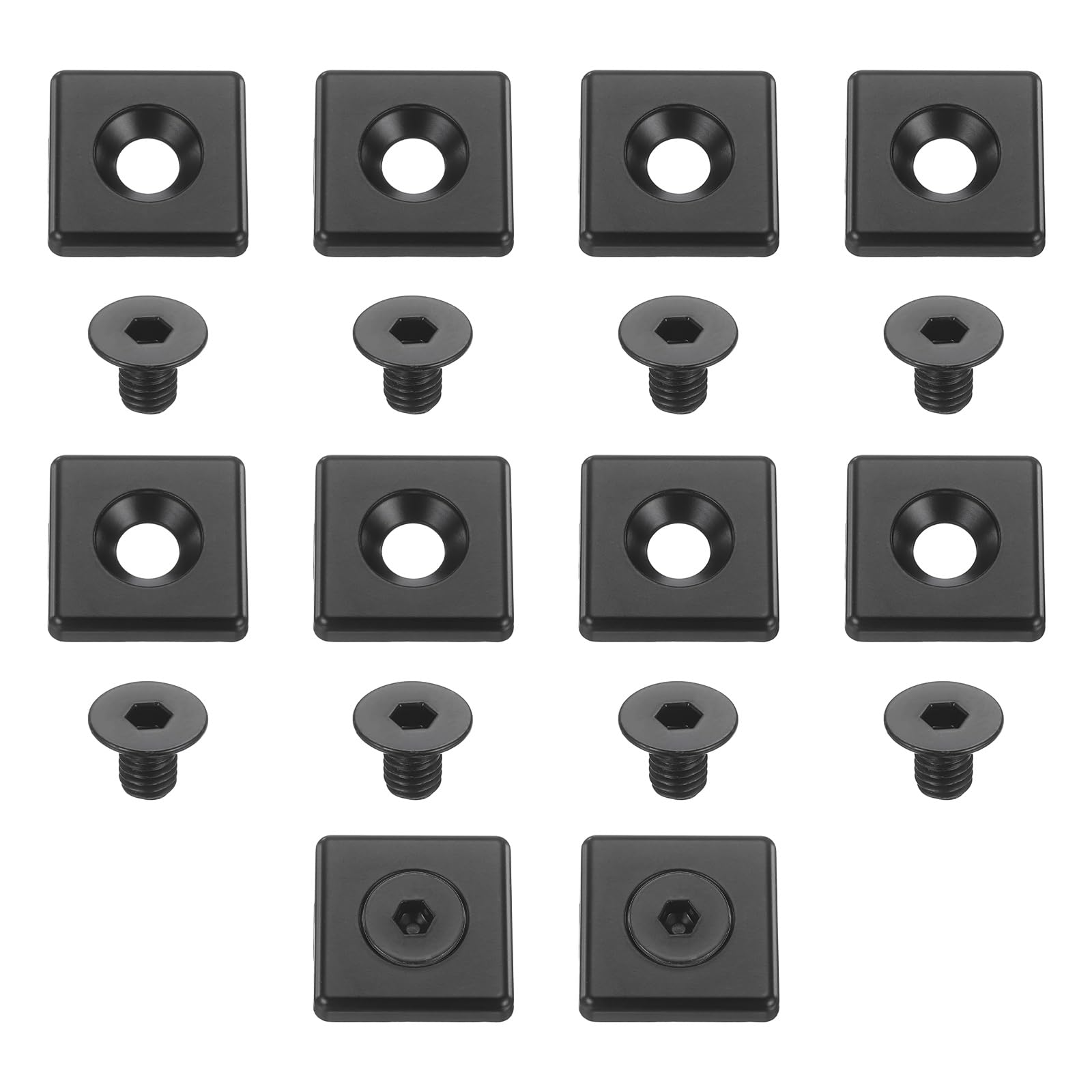 sourcing map 10Pcs Profile End Cap, Zinc Alloy 3030 Series EU Standard T-Slot Aluminum Extrusion End Cap Bracket with Screws for Storage Rack, Black