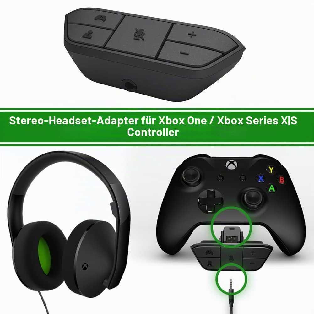 Plauduct Stereo-Headset-Adapter für Xbox One/Elite 1&2/Series X|S Controller, Mikrofon-Kopfhörer-Adapter, Audio-Kit