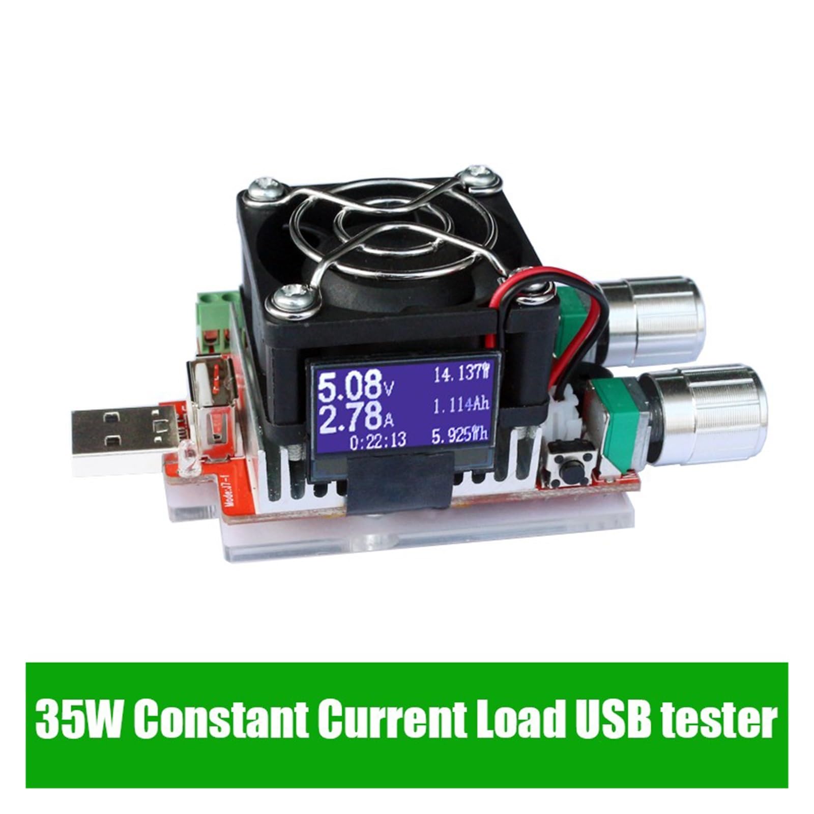 35w USB Load Elektroniczny regulowany stały rezystor starzenia Tester napięcia akumulatora Woltomierz