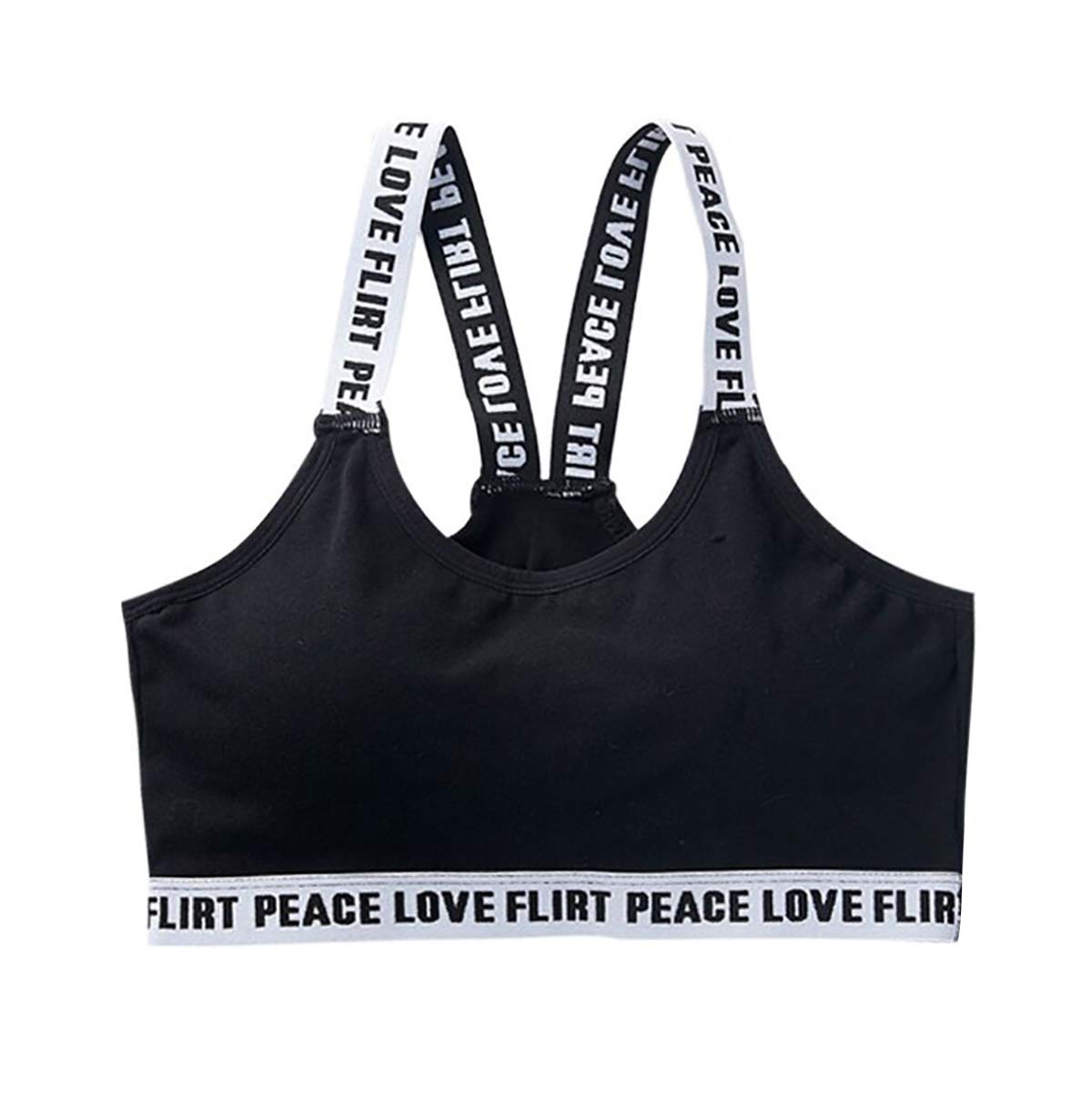 Freebily Women Deep U Neck Racerback Sports Bras High Impact Workout Gym Activewear Bra