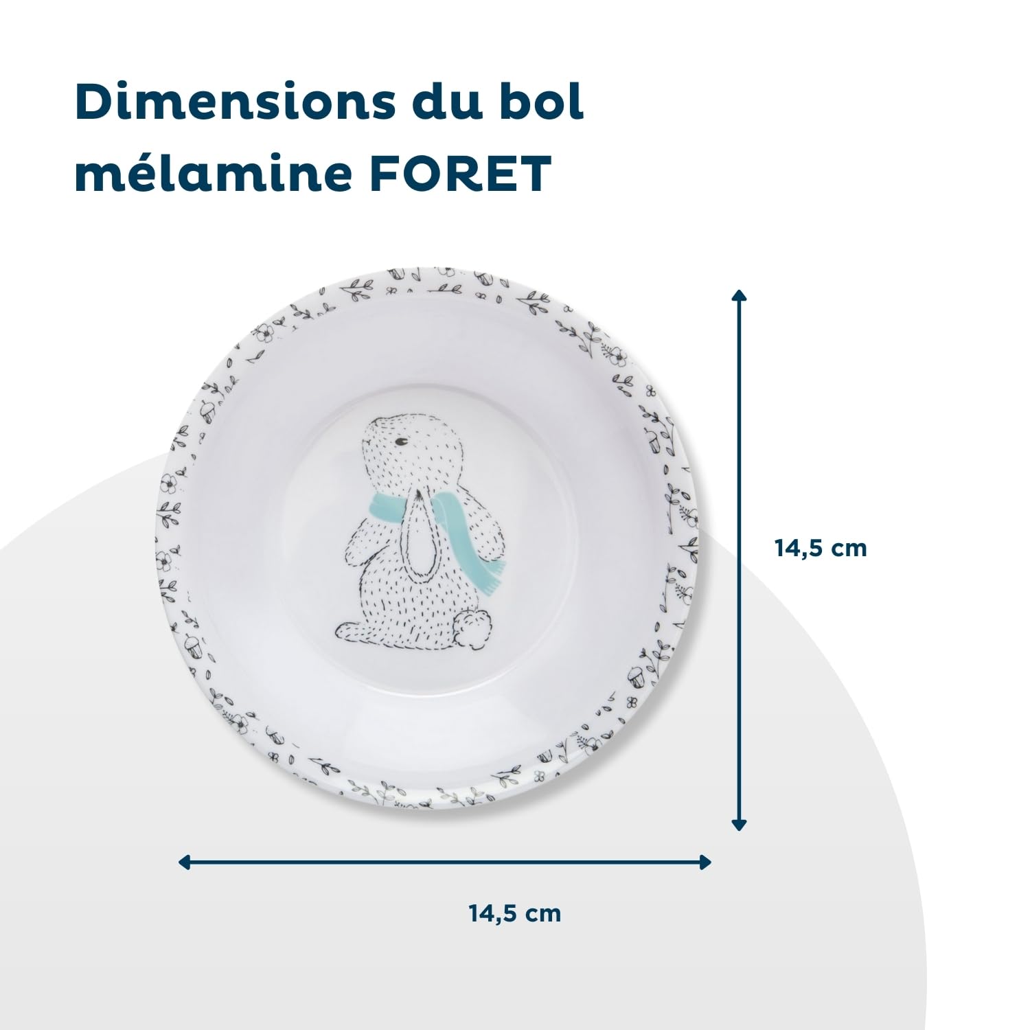 THERMOBABY Coffret Vaisselle Mélamine et Couverts Inox Enfant, Vert Céladon - Gris
