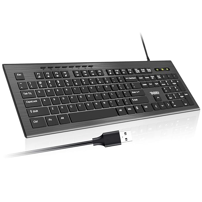 Buy TNBIU Wired Keyboard for Laptop, Quiet Wired Keyboard for Desktop