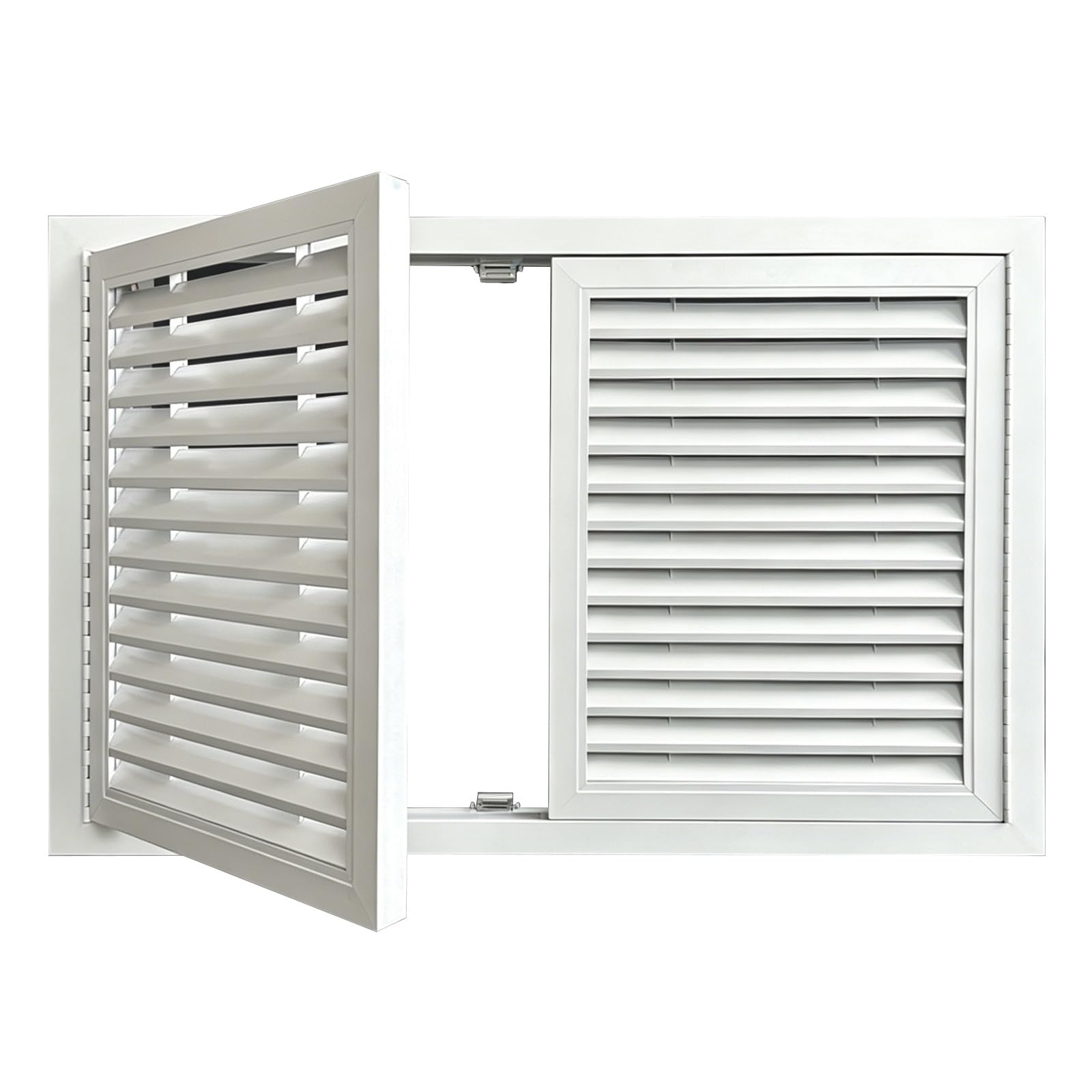 Aluminum Access Panel, Magnetic Dual Swing Louvered Wall Access Door for Plumbing HVAC Inspection, 12x12 in 16x16 in 20x20 in 24x24 in(60x60cm/24x24in)