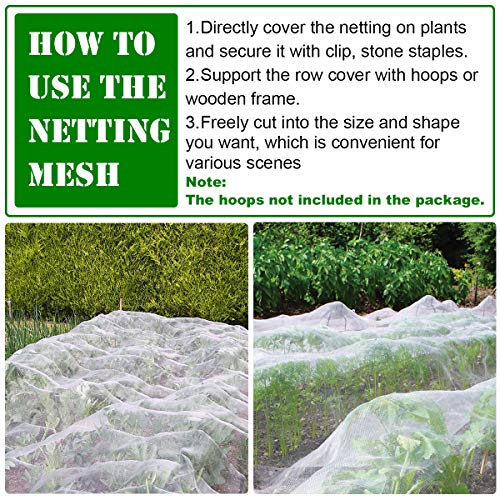 Ultra Fine Garden Mesh Netting, Faraer Plant Covers 8'X24' Garden Netting For Protect Vegetable Plants Fruits Flowers Crops Greenhouse Row Cover Protection Mesh Net Patio Gazebo Screen Barrier Net #TOP3