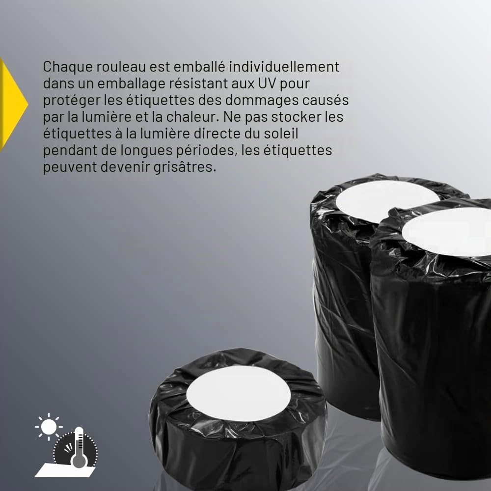 BETCKEY - 102mm x 25mm(4 in x 1 in) Perforées Étiquettes Thermiques Polyvalentes Compatible avec les imprimantes Zebra et autres [10 Rouleaux/13750 Étiquettes]