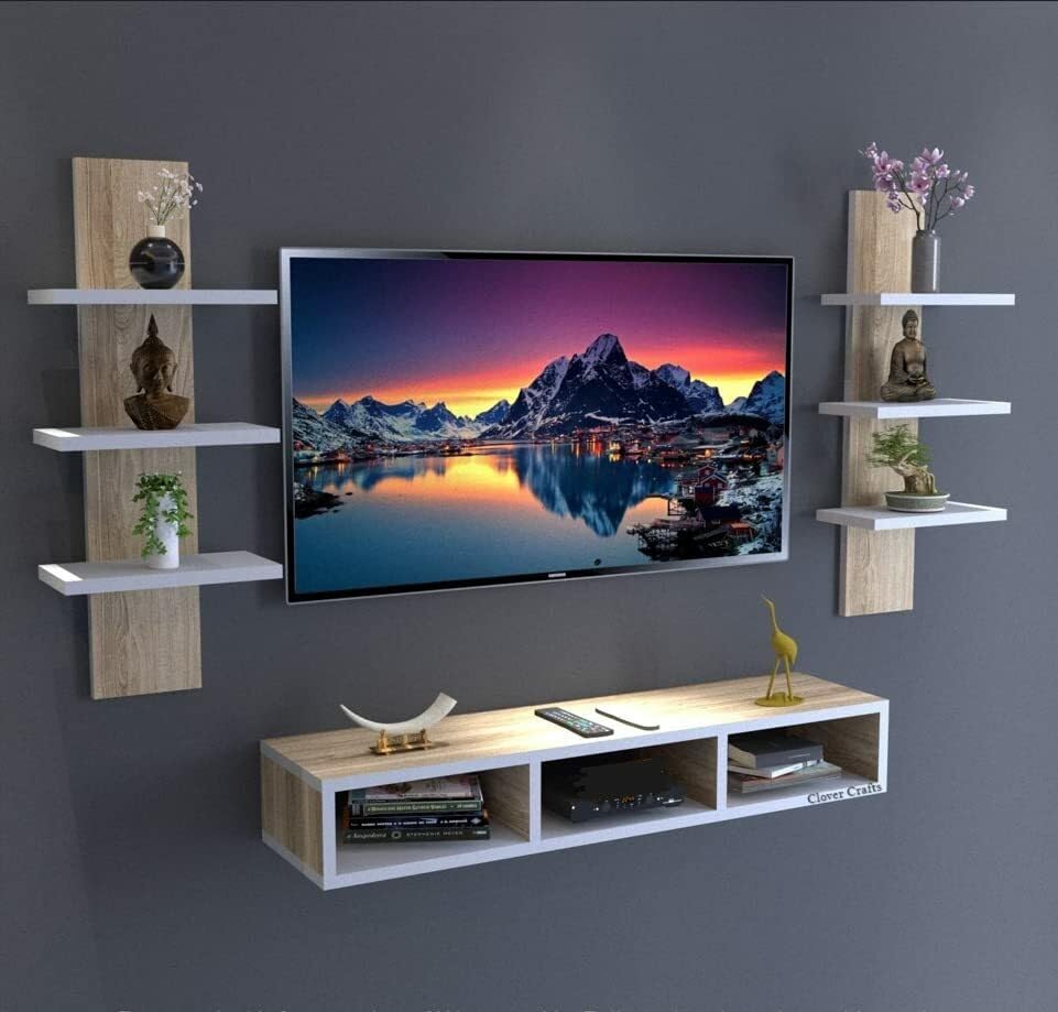 SNQ Engineered Wood Wall Mount TV Unit-image-17