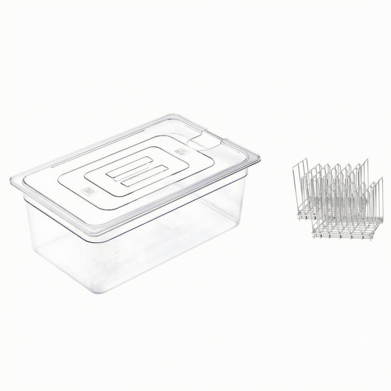 KESOTO Récipient sous Vide Couvercle | Traparent, Récipient sous Vide Grille, Grande Capacité, pour Batch Cooking