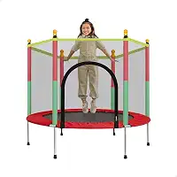 Cama Elástica Pula Pula Trampolim Infantil Colorida Criança Playground Rede com Zíper 1,4m