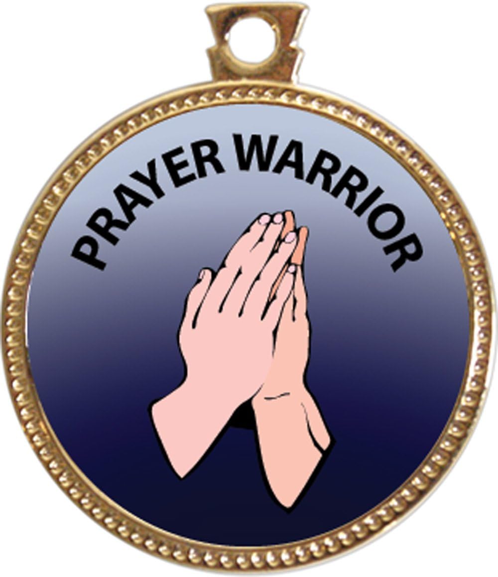 Keepsake Awards Prayer Warrior Award, 1 inch Dia Gold Medal