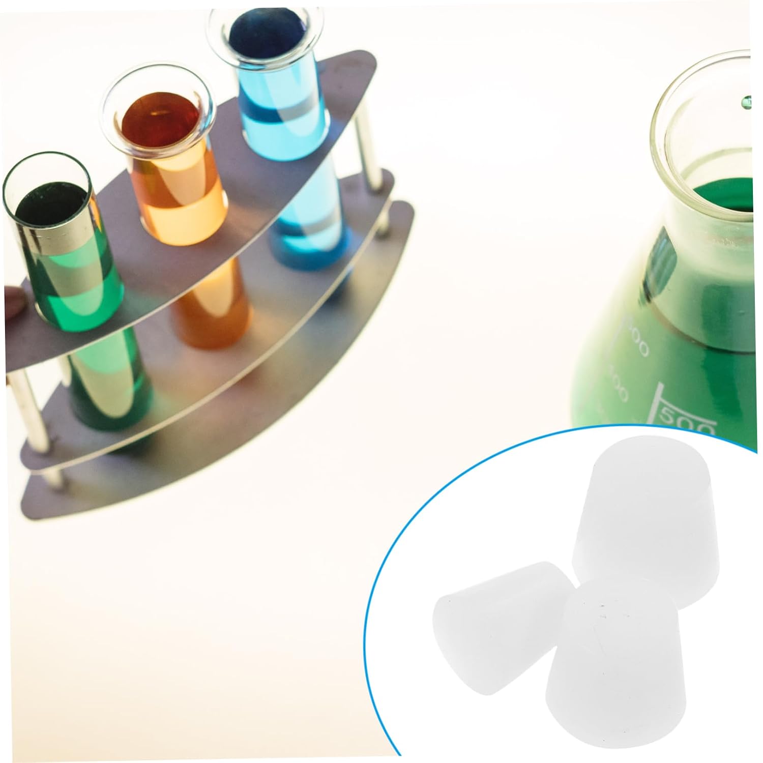 Alipis 19pcs Test Tube Stopper Rubber Plugs for Assorted Flask Sealing Stopper Lab Equipment White Rubber