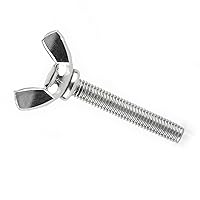 Vista 3 de Tornillos de mariposa de ala de acero inoxidable 304 M5, longitud de 1.575 in, 5 piezas, pernos de sujeción de máquina