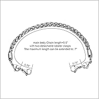 Vista 228 de Brazaletes de alerta médica ajustables de 7.5" a 9" para mujer/hombre, de acero inoxidable, intercambiables