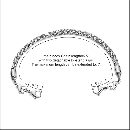Miniatura 228 de Brazaletes de alerta médica ajustables de 7.5" a 9" para mujer/hombre, de acero inoxidable, intercambiables
