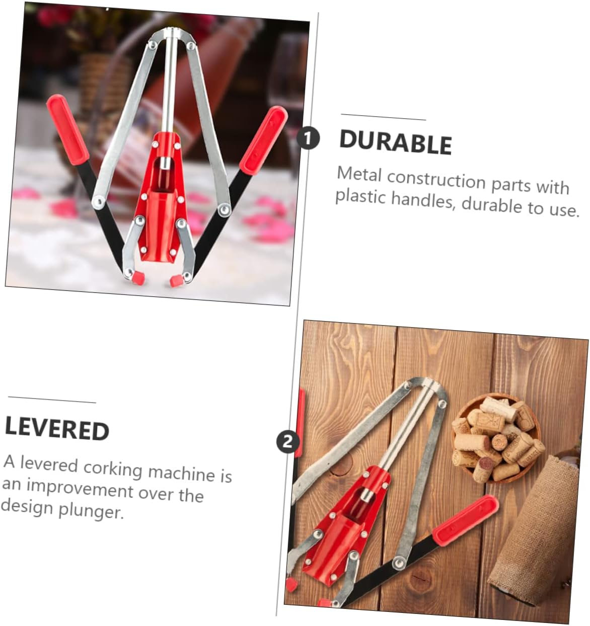 Zerodeko Manual Wine Bottle Corker Lever Wine Opener Corking Machine Household Corker