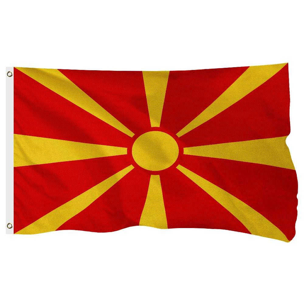 Drapeau de la Macédoine 1,2x1,8m en polyester 400D avec œillets pour extérieur