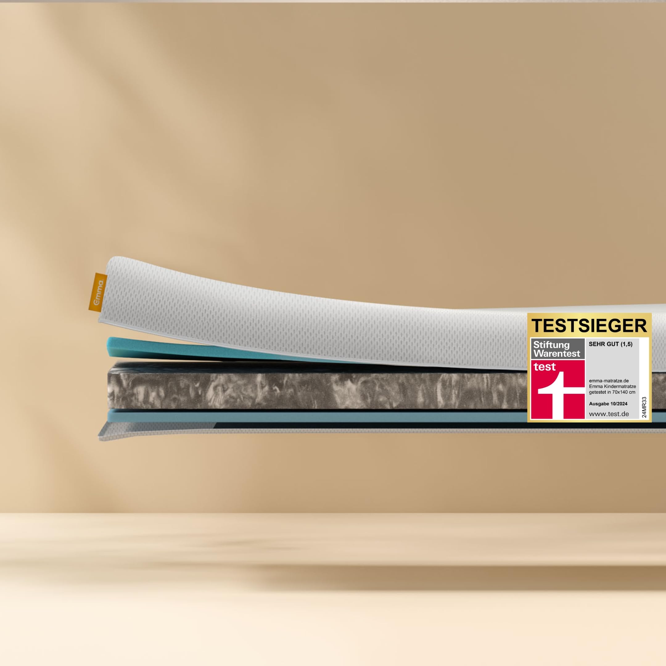 Emma Classic Kindermatratze 70x140 cm – Testsieger – Beste Matratze im Test (Stiftung Warentest) – Atmungsaktiv, Oeko-TEX® Zertifiziert, Waschbar – Für Babybett & Kinderbett