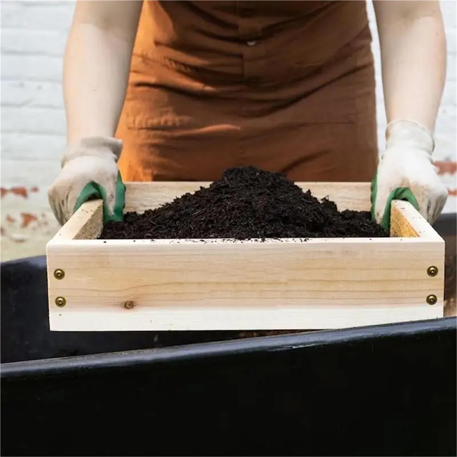 Ręczne sito ogrodowe 5 szt. przesiewacz zanieczyszczeń drewnianych do skał przesiewacz kompostowy narzędzie do przesiewania żwiru średnica 29,5 cm