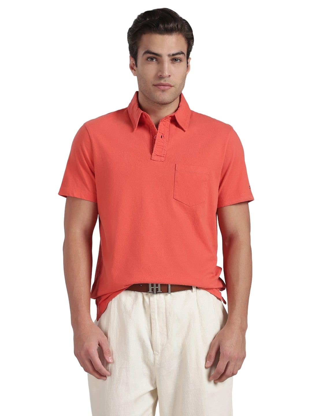 tommy hilfiger Solid Regular fit Cotton Polo t-Shirt-picture-45
