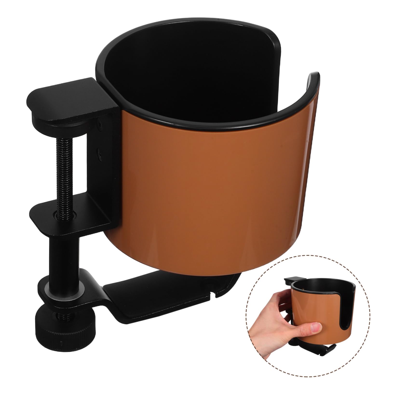 2-in-1 Becherhalter für Tisch mit Klemme und Drehhaken